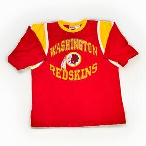 Vintage 1998 Washington Redskins T-Shirt The Edge NFL Red Yellow Large